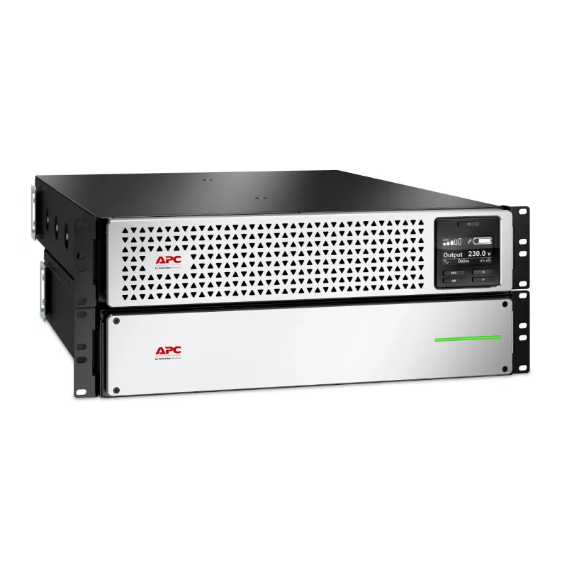 APC Smart-UPS On-Line, 2200 VA, litowo-jonowy, do montażu w szafie 4U, 230 V, 6 gniazd C13 + 2 gniazda C19 IEC, karta sieciowa, wydłużony czas podtrzymania, zestaw szyn montażowych w komplecie
