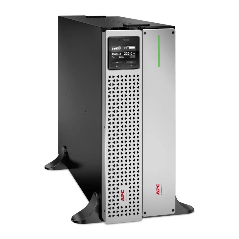 APC Smart-UPS On-Line, 2200 VA, litowo-jonowy, do montażu w szafie 4U, 230 V, 6 gniazd C13 + 2 gniazda C19 IEC, karta sieciowa, wydłużony czas podtrzymania, zestaw szyn montażowych w komplecie