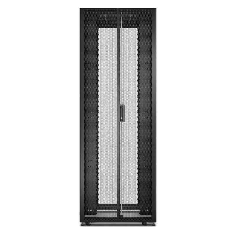 Wolnostojący stelaż serwerowy APC Easy Rack 48U (czarny) z dachem, kółkami, stopkami, 4 uchwytami, panelami bocznymi — 2258W x 800S x 1200G mm