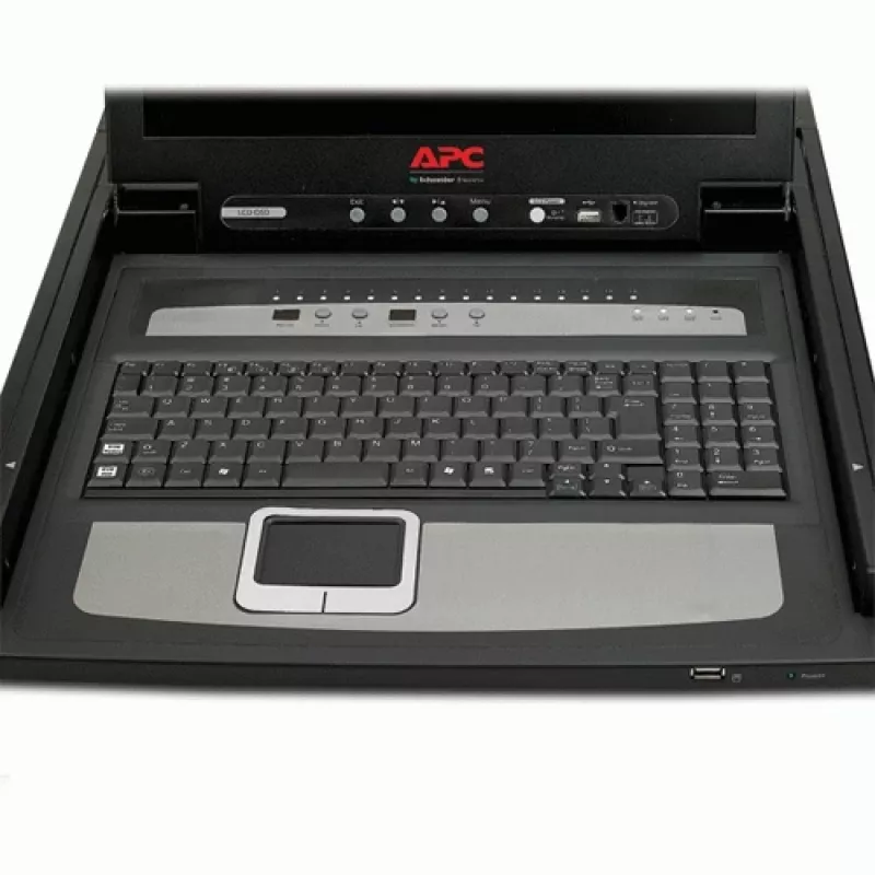 Konsola rack LCD 17 cali z wbudowanym 16-portowym analogowym przełącznikiem KVM