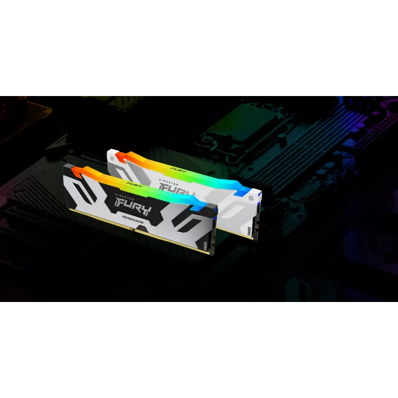 Desktop DDR5 32GB 6400MT/s CL32 288-pin DIMM Kingston FURY Renegade RGB biały 1.4V