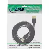 InLine USB 2.0 płaski kabel Typ A męski/żeński pozłacane styki czarny 2m