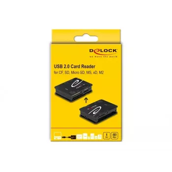 Czytnik kart DeLOCK 91007 USB 2.0 Czarny CF MMC MS MicroSD xD