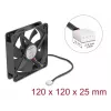 DELOCK 67303 Wentylator do obudowy komputera 120 mm, 24 V, łożysko kulkowe, czarny