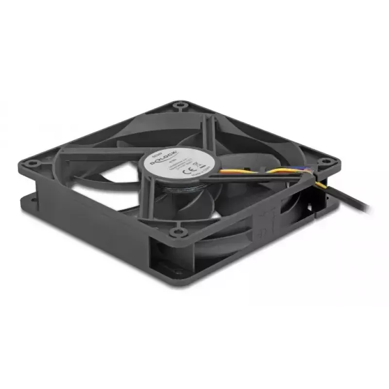 DELOCK 67303 Wentylator do obudowy komputera 120 mm, 24 V, łożysko kulkowe, czarny