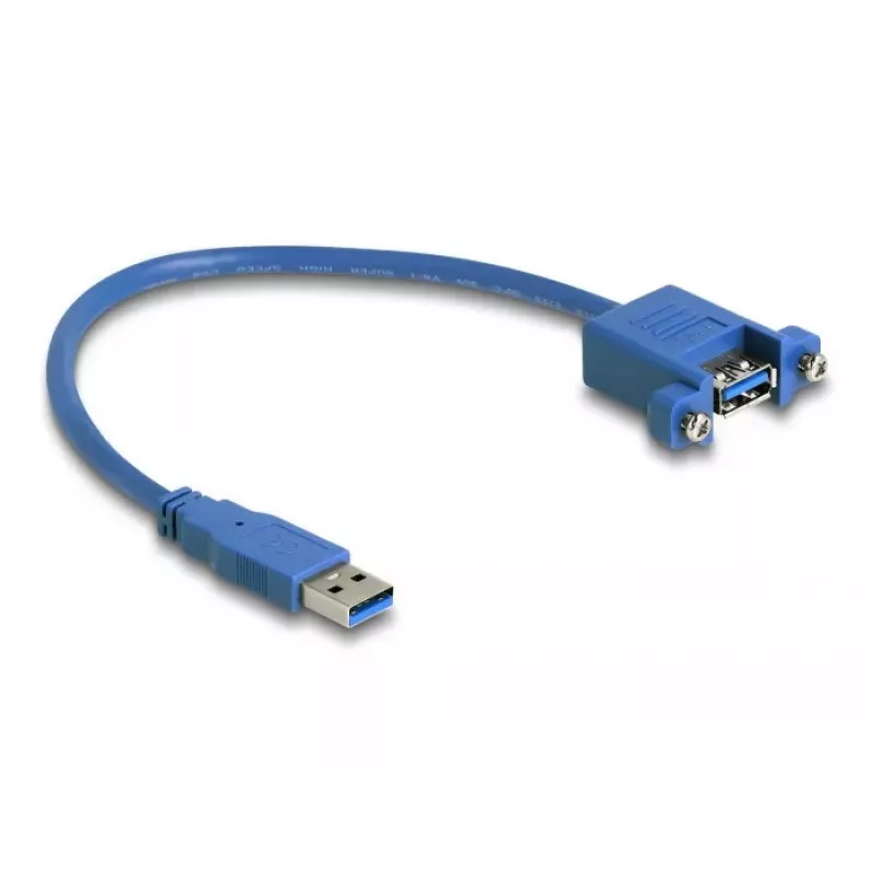 DeLOCK USB 3.0 Type-A męski na żeński kabel do montażu panelowego 25 cm