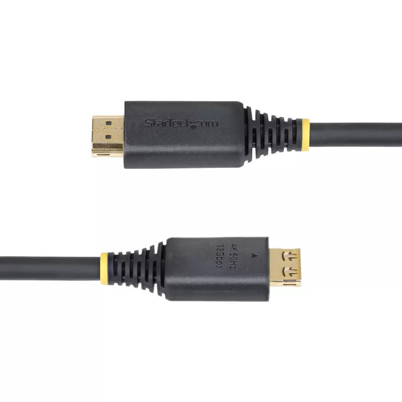StarTech.com 5m (16ft) High Speed HDMI kabel with Gripping Connectors, 4K 60Hz/1440p 144Hz, HDR10/HDCP 2.2/ARC, 18Gbps, UHD HDMI Cord for TV/Monitor/Display, TPE Jacket