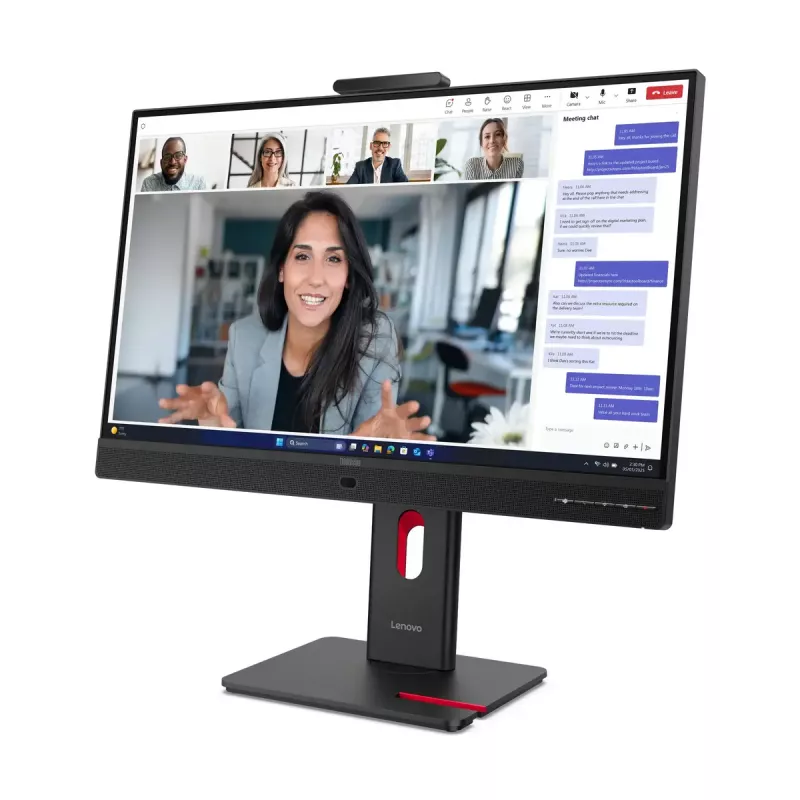 Lenovo ThinkVision T24-4v, 24 cale, monitor IPS LCD, 1920×1080 Full HD, 6 ms, 250 cd/m², wbudowane głośniki, hub USB, VESA, regulacja wysokości, czarny