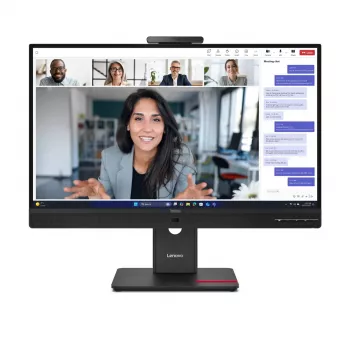 Lenovo ThinkVision T24-4v, 24 cale, monitor IPS LCD, 1920×1080 Full HD, 6 ms, 250 cd/m², wbudowane głośniki, hub USB, VESA, regulacja wysokości, czarny