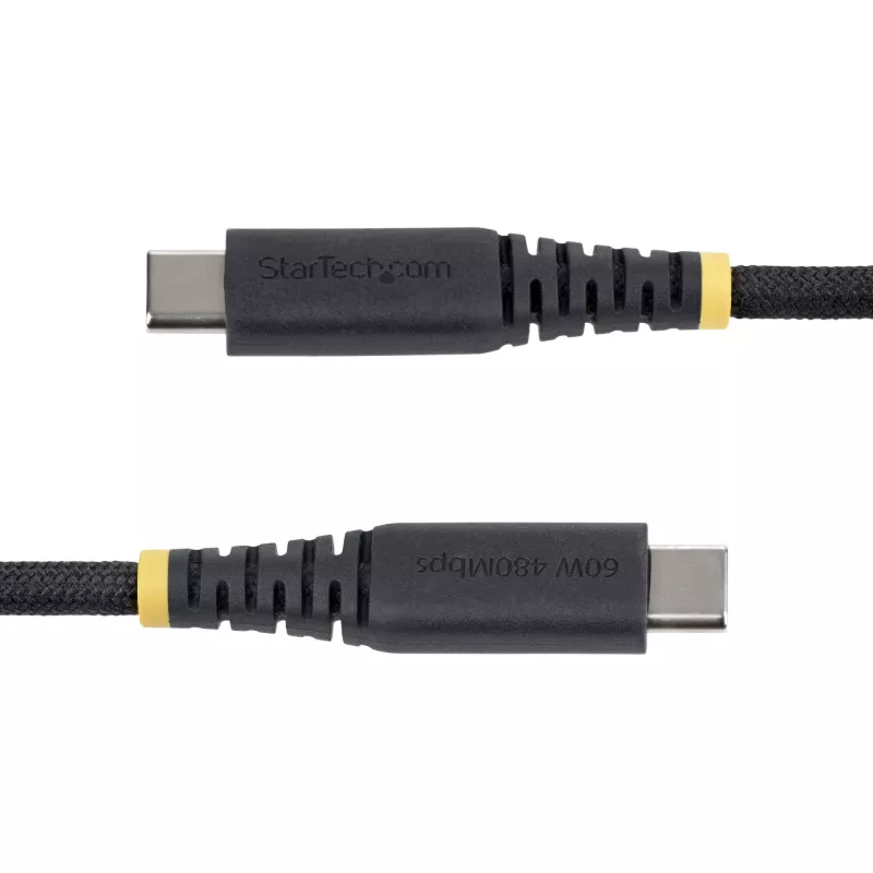 StarTech.com 15cm (6in) USB-C Charging kabel, 60W (3A) PD, Dual-Layer Braided Nylon/TPE Jacket, Rugged USB C Charging Cord, USB 2.0 Laptop Charger kabel