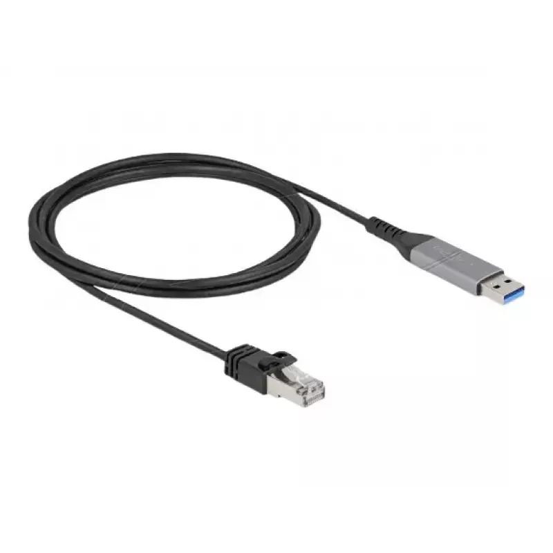 Kabel sieciowy DELOCK 60756, USB A na RJ-45, 2 m, 10/100/1000Base-T(X), antracyt/czarny