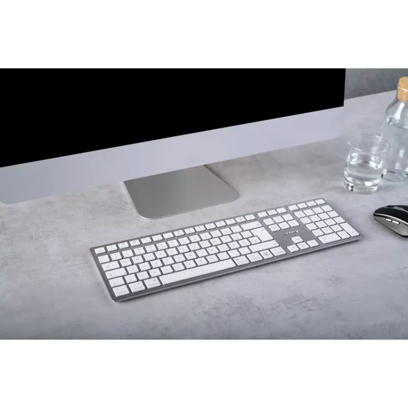 Klawiatura CHERRY KW 9100 cienki FOR MAC uniwersalna USB + Bluetooth QWERTY angielska srebrna