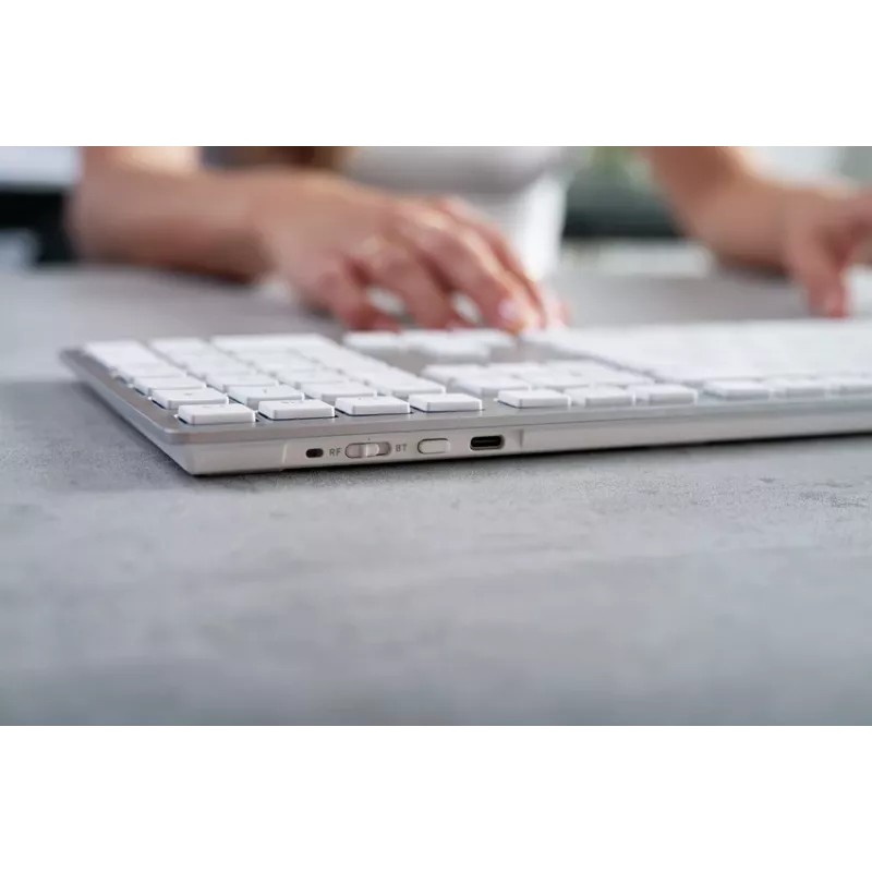 Klawiatura CHERRY KW 9100 cienki FOR MAC uniwersalna USB + Bluetooth QWERTY angielska srebrna