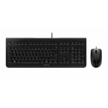 Przewodowa klawiatura Cherry CHERRY DC 2000 pełnowymiarowa USB z układem QWERTZ, 109 klawiszy, kabel 1,8 m, czarna — zawiera mysz