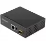 StarTech.com Przemysłowy konwerter mediów światłowód na Ethernet - 10/100/1000 Mbps SFP na RJ45/Cat6 - Jednomodowy/Wielomodowy światłowód na miedzianą sieć Gigabit - 12-56V DC - IP-30/ -40 do +75°C