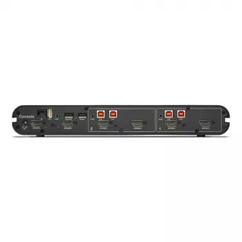 Przełącznik KVM Belkin Universal 2nd Gen — 2-portowy bezpieczny KVM, HDMI/DisplayPort, 4K@60Hz, klawiatura/mysz USB, czarny, do montażu w szafie rack