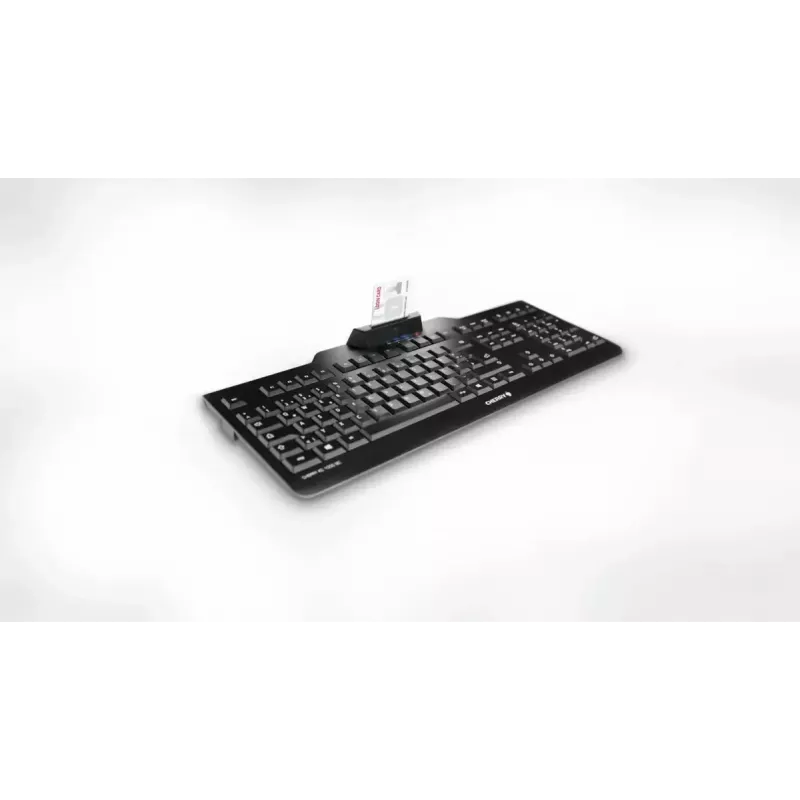 Przewodowa pełnowymiarowa klawiatura USB Cherry KC 1000 SC, układ QWERTZ, 109 klawiszy, kabel 1,8 m, czarna
