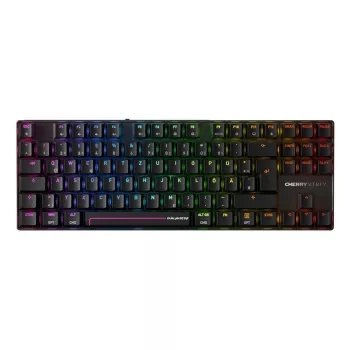 Bezprzewodowa klawiatura gamingowa CHERRY MX 8.2 Pro TMR — Tenkeyless, QWERTZ niemiecki, USB + RF + Bluetooth, RGB, 88 klawiszy, czarna