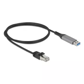 adapter kablowya sieciowego DELOCK USB Typ-A do RJ45 Gigabit Ethernet Cat6 1 m, antracyt/czarny