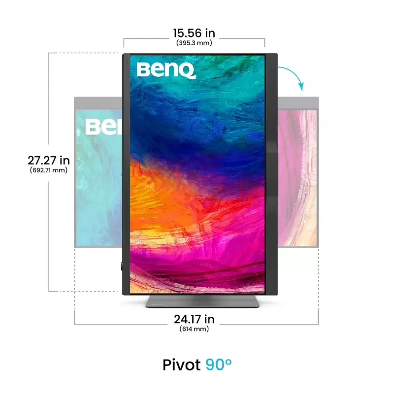 Monitor BenQ PD2770U 27 cali 4K UHD (3840×2160) IPS LCD – 5 ms, 400 cd/m², hub USB 3.2, VESA, regulowana wysokość