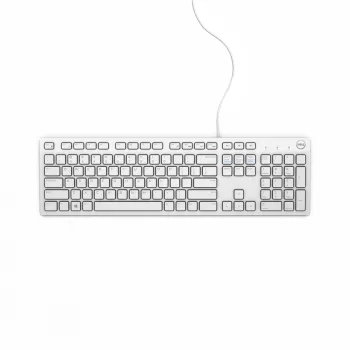DELL Wired klawiatura - KB216 - Niemiecki (QWERTZ) - Biały, Pełnowymiarowa (100%), Przewodowa, USB, QWERTZ, Biały