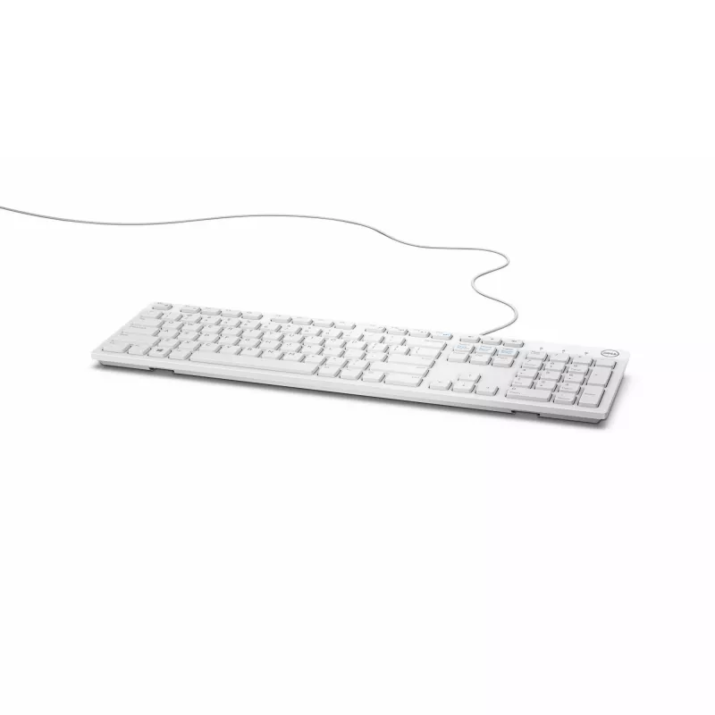DELL Wired klawiatura - KB216 - Niemiecki (QWERTZ) - Biały, Pełnowymiarowa (100%), Przewodowa, USB, QWERTZ, Biały