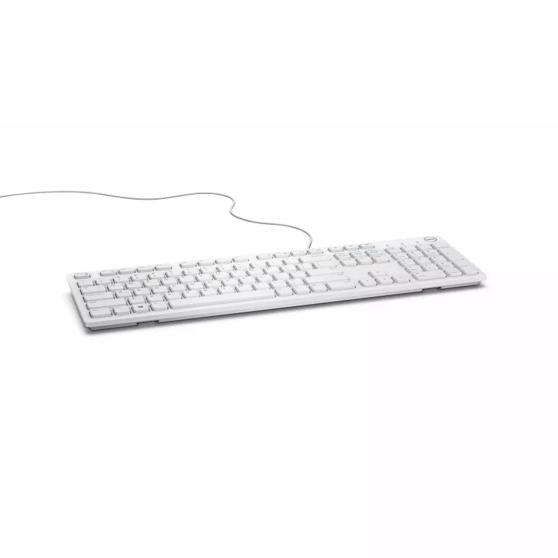 DELL Wired klawiatura - KB216 - Niemiecki (QWERTZ) - Biały, Pełnowymiarowa (100%), Przewodowa, USB, QWERTZ, Biały