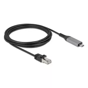 Kabel sieciowy DELOCK USB Type-C na RJ45 Gigabit Ethernet Cat6, 3 m, antracytowo-czarny