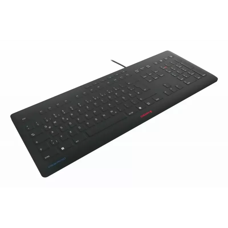 Klawiatura Cherry STREAM PROTECT, układ francuski, czarna, USB
