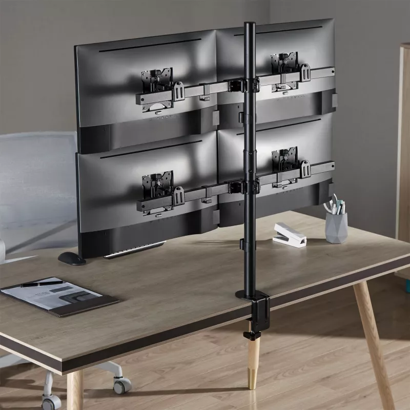 InLine Uchwyt biurkowy na 4x TV / LED / TFT Wyświetlacz do 81cm 32 cale maks. 9kg