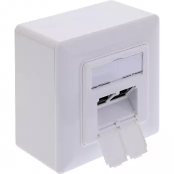 Socket-outlet InLine 76842A 2 x RJ-45 Biały Kabel sieciowy Kat. 6a