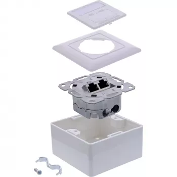 Socket-outlet InLine 76842A 2 x RJ-45 Biały Kabel sieciowy Kat. 6a