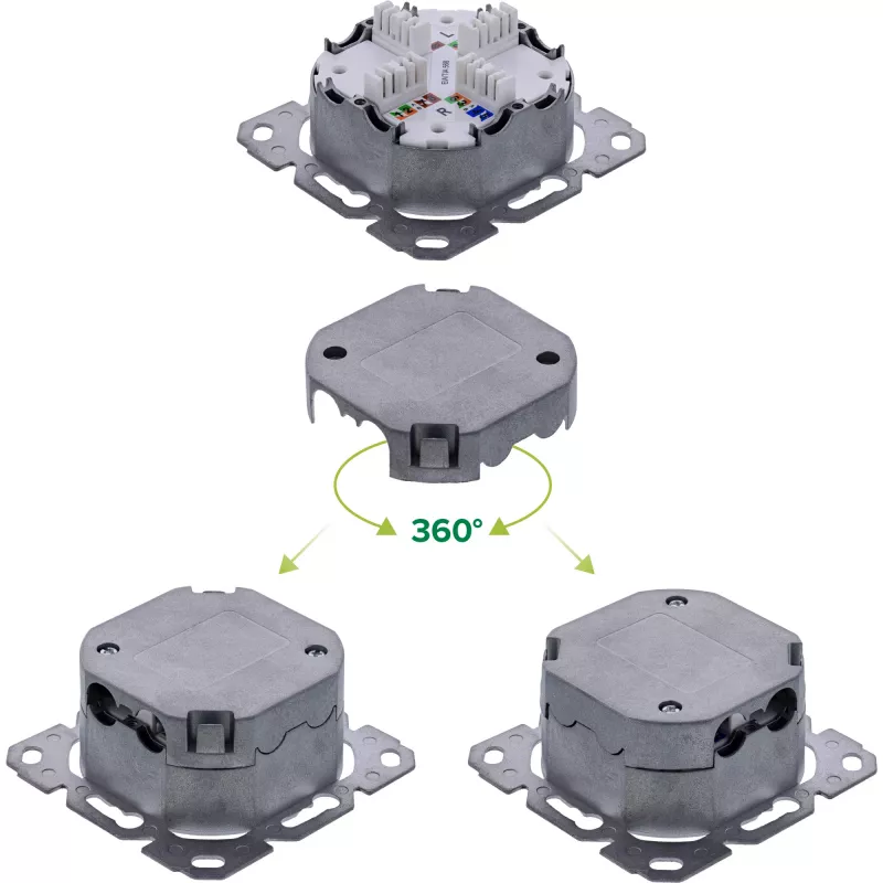 Socket-outlet InLine 76842A 2 x RJ-45 Biały Kabel sieciowy Kat. 6a