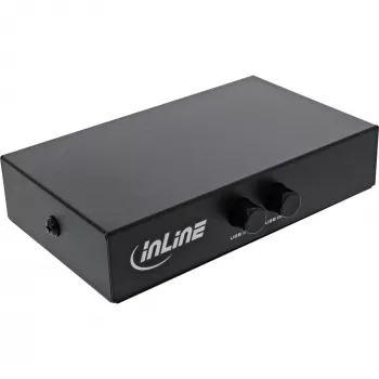 Przełącznik ręczny InLine USB 2.0, urządzenie USB-A na 2 komputery, 75 mm, 115 mm, 25 mm, 128 g, 75 x 115 x 25 mm, 90 mm