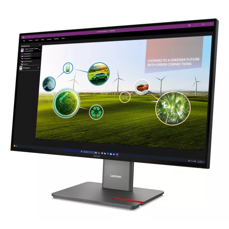Lenovo ThinkVision P27Q-40 Monitor, 68.6 cm (27 cali), 2560 x 1440 pikseli, Quad HD, LED, 6 ms, Czarny