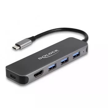 DeLOCK 64171 stacja dokująca do laptopa USB 3.2 Gen 1 Type-C 85 W szara