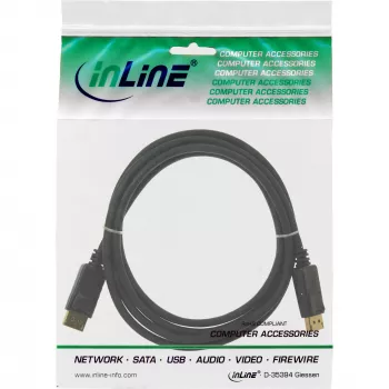 Kabel DisplayPort InLine 15355, 0,5 m, DisplayPort–DisplayPort, czarny, 6 mm