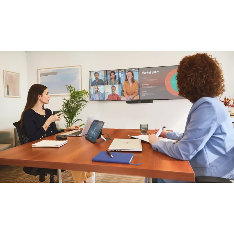 Video bar HP Poly Studio X32 All-In-One, 4K Ultra HD, 20 MP, 5-osobowy, Wi‑Fi, Ethernet, Bluetooth (bez zasilacza, TAA)