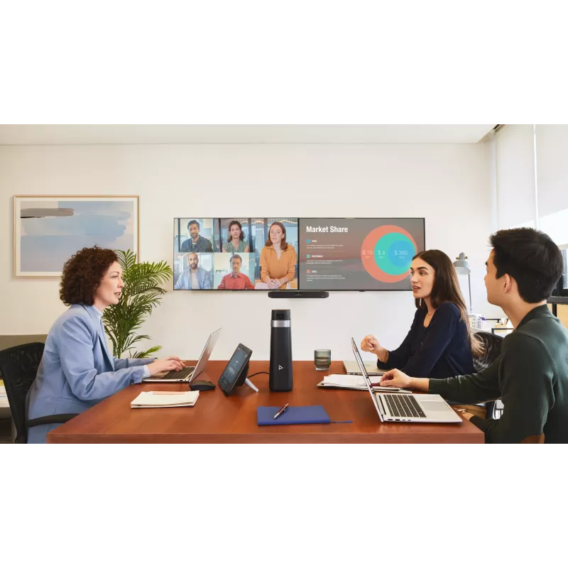 Video bar HP Poly Studio X32 All-In-One, 4K Ultra HD, 20 MP, 5-osobowy, Wi‑Fi, Ethernet, Bluetooth (bez zasilacza, TAA)