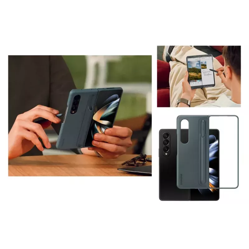 Pokrowiec na telefon komórkowy Samsung EF-OF93PCBEGWW do Galaxy Z Fold4, czarny, ze stojakiem biurkowym