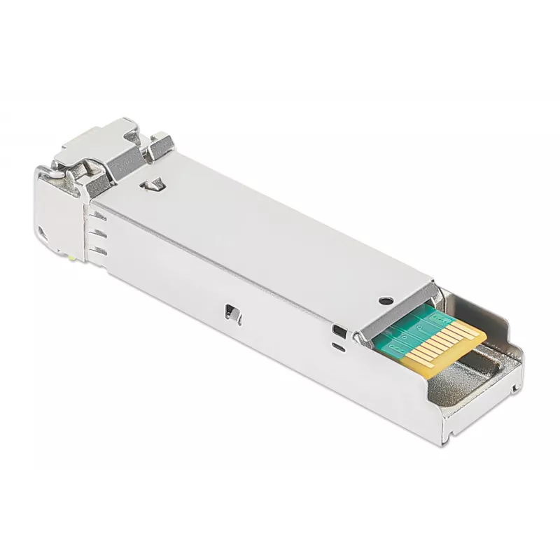 Intellinet Gigabit Fiber WDM Dwukierunkowy Moduł Optyczny SFP 1000Base-BX-D (LC) Port Jednomodowy, 120 km, BiDi WDM (RX1490/TX1550), Zgodny z MSA dla Maksymalnej Kompatybilności, Srebrny