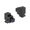Moduł Keystone DELOCK 41482 ze złączami USB-C i USB-A, płaski, czarny