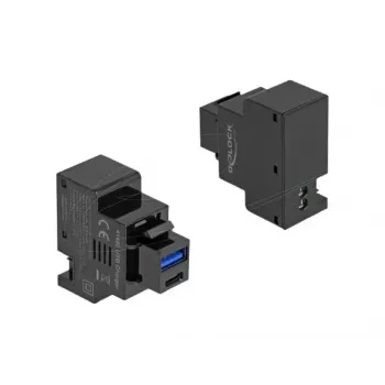Moduł Keystone DELOCK 41482 ze złączami USB-C i USB-A, płaski, czarny
