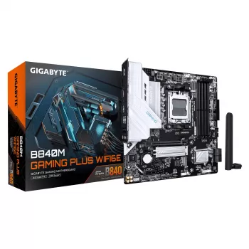 Płyta główna GIGABYTE B840M GAMING PLUS WIFI6E - Procesory AMD Ryzen 9000, VRM 8+2+2 fazy, do 8200MHz DDR5 (O.C), 2xM.2 PCIe 4.0, Wi-Fi 6E, LAN 1GbE, USB 3.2 Gen 2