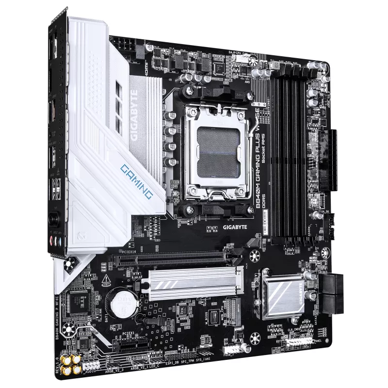 Płyta główna GIGABYTE B840M GAMING PLUS WIFI6E - Procesory AMD Ryzen 9000, VRM 8+2+2 fazy, do 8200MHz DDR5 (O.C), 2xM.2 PCIe 4.0, Wi-Fi 6E, LAN 1GbE, USB 3.2 Gen 2
