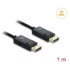 Kabel koncentryczny DELOCK DisplayPort 16K 60 Hz 80 Gb/s w oplocie 1 m, DisplayPort do DisplayPort, czarny