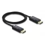Kabel koncentryczny DELOCK DisplayPort 16K 60 Hz 80 Gb/s w oplocie 1 m, DisplayPort do DisplayPort, czarny