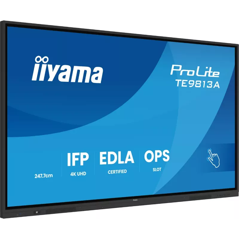 Panel interaktywny IIYAMA TE9813A-B2AG 97,5 cala (2,48 m) 4K Ultra HD 500 cd/m² Wi‑Fi Android 24/7 Czarny