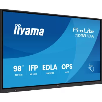 Panel interaktywny IIYAMA TE9813A-B2AG 97,5 cala (2,48 m) 4K Ultra HD 500 cd/m² Wi‑Fi Android 24/7 Czarny