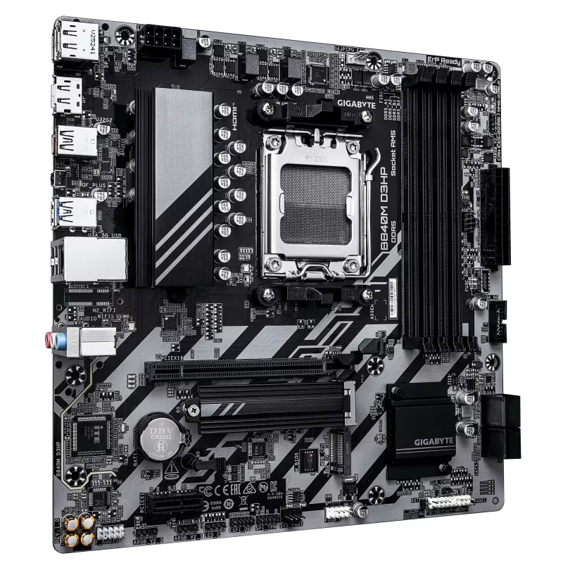 Płyta główna GIGABYTE B840M D3HP - Procesory AMD Ryzen 9000, VRM 8+2+2 fazy, do 8200MHz DDR5(O.C), 2xPCIe 4.0 M.2, LAN 1GbE, USB 3.2 Gen 2